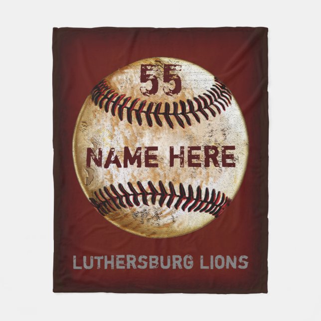Anpassbare Vintage Baseball-Teamblanket Fleecedecke (Vorderseite)