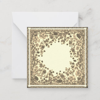 Anpassbare Vintage-Blumen-Notizkarte mit leerem In Mitteilungskarte