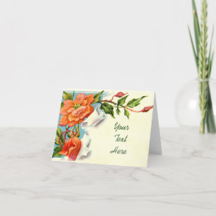 Anpassbare Vintage Florals 2 - Fügen Sie Ihren Tex Karte