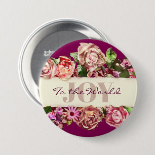 Anpassbare Vintage Mädchenhaft Blumenwelt Freude f Button