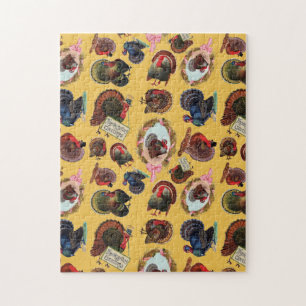Anpassbare Vintage-Thanksgiving-Puten Puzzle