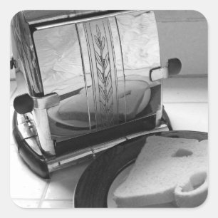 Anpassbare Vintage-Toaster-Küchenkunstaufkleber Quadratischer Aufkleber