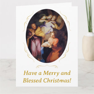 Anpassbare Vintage-Weihnachtsgeburt Christi Karte