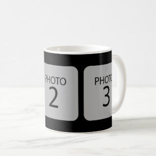 Anpassbare Vorlage 3 quadratische FOTOS Kaffeetasse