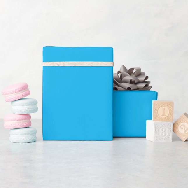 Anpassbare Vorlage Sky Blue Solid Color Geschenk Geschenkpapier (Babyparty)