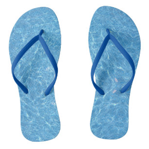 Anpassbare Wasser Aqua Blue Slim Rippen Erwachsene Flip Flops