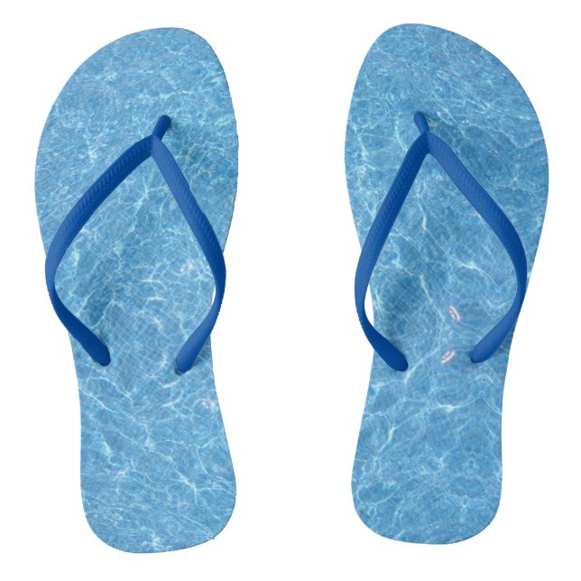 Anpassbare Wasser Aqua Blue Slim Rippen Erwachsene Flip Flops (Fußbett)