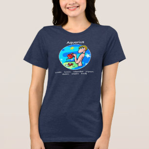 Anpassbare Wassermann-Eigenschaften Cute Cartoon Z Tri-Blend Shirt