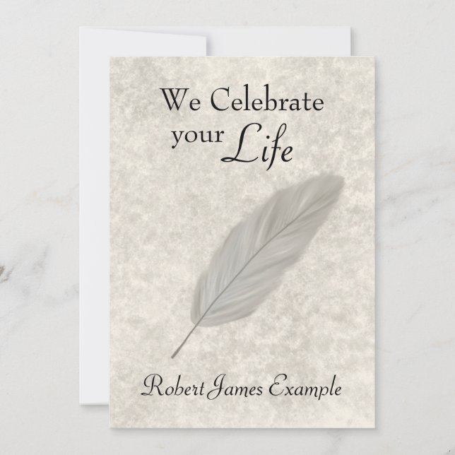 Anpassbare Weck/Memorial (Stone Effect) Einladung (Vorderseite)