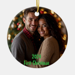 Anpassbare Weihnachten 2024 Keramik Ornament
