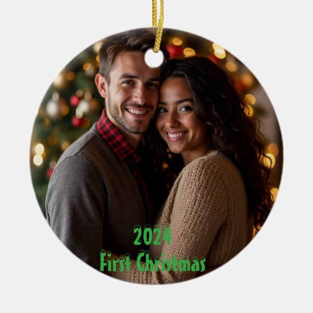 Anpassbare Weihnachten 2024 Keramik Ornament (Vorne)