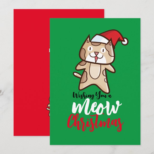 Anpassbare Weihnachten Einladung (Vorne/Hinten)
