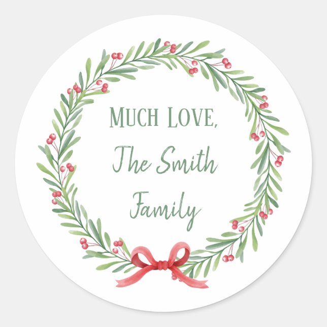 Anpassbare Weihnachtsbriefe und Geschenkklammer Runder Aufkleber (Vorderseite)