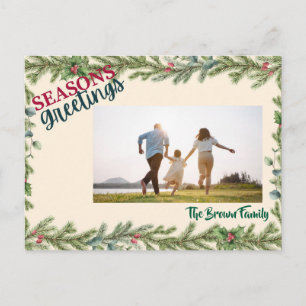 Anpassbare Weihnachtsgrüße-Postkarte Feiertagspostkarte