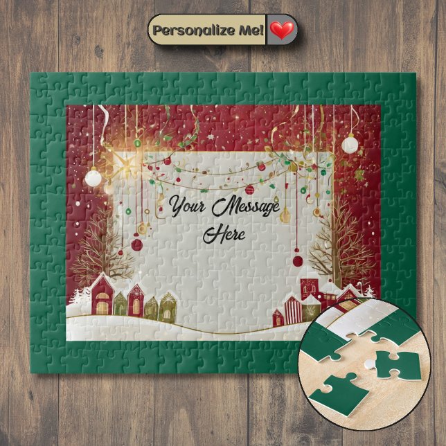 Anpassbare Weihnachtskarte Puzzle (Customizable Christmas Card Jigsaw Puzzle)