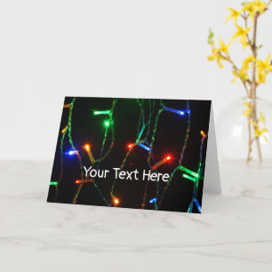 Anpassbare Weihnachtslichter in bunten Farben Karte