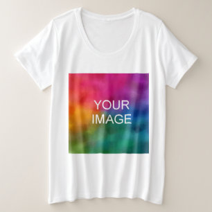 Anpassbare weiße Farbvorlage Bild hochladen Große Größe T-Shirt