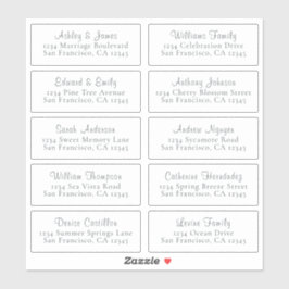 Anpassbare White Wedding Guest Address Labels