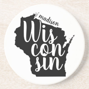 Anpassbare Wisconsin Staat und Stadt Getränkeuntersetzer