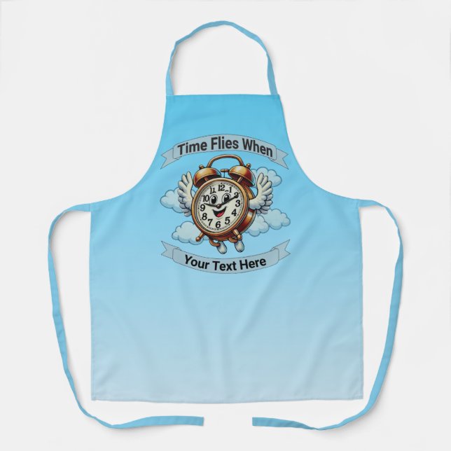 Anpassbare "Zeitfliegen, wenn" Uhr Schürze (Vorderseite)