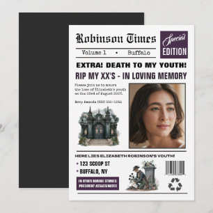 Anpassbare Zeitung Gothic Geburtstagsfeier Einladung