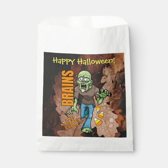 Anpassbare Zombie Halloween-Leckerei-Taschen Geschenktütchen (Vorderseite)