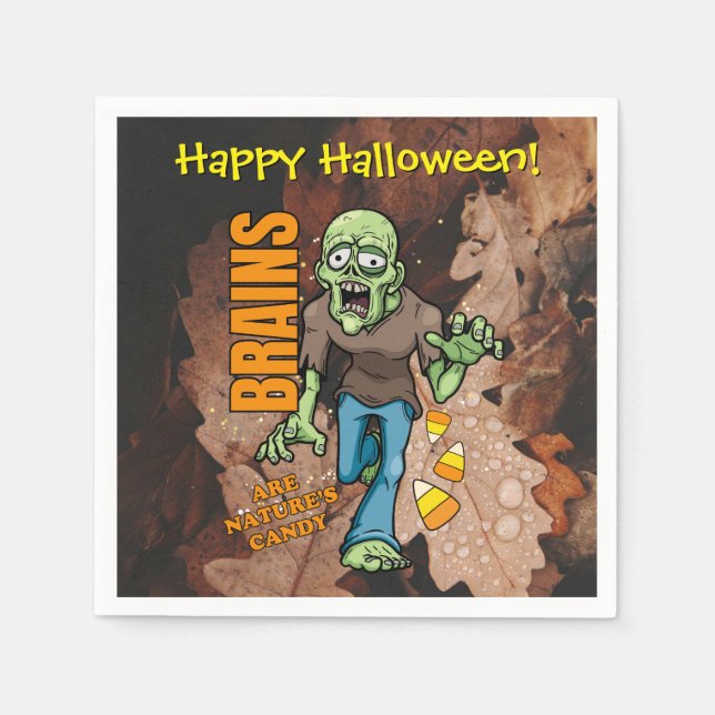 Anpassbare Zombie Halloween Paper Napkins Serviette (Vorderseite)
