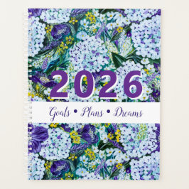 Anpassbarer 2026 Rhapsody-Lila&Weiß Hydrangea Planer