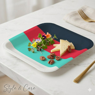 Anpassbarer 9" quadratischer Papier-Teller für Ver Pappteller