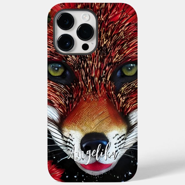 Anpassbarer Abstrakter Rot- und Goldfuchs Case-Mate iPhone Hülle (Rückseite)