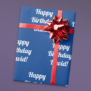 Anpassbarer Alles Gute zum Geburtstag Text   Blau  Geschenkpapier