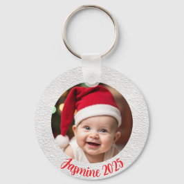 Anpassbarer Aluminium-Kreis Baby Erstes Weihnachte Schlüsselanhänger