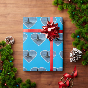 Anpassbarer Aquarius Orca Schwertwal Blau Geschenkpapier