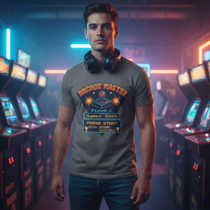 Anpassbarer Arcade-Meister Retro-Gamer T-Shirt