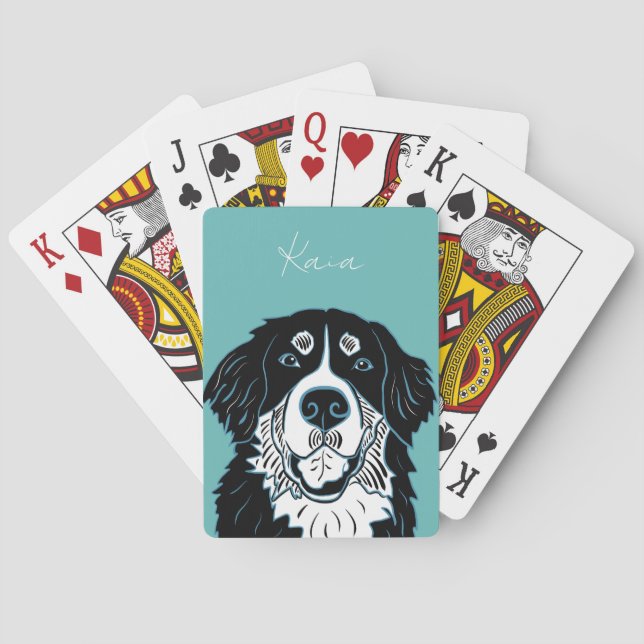 Anpassbarer Berner Sennenhund   Spielkarten (Rückseite)