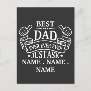 Anpassbarer bester Vater je nur den Namen des Kind Postkarte