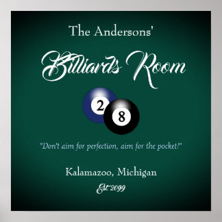 Anpassbarer Billardtisch-Raum Bar Poster