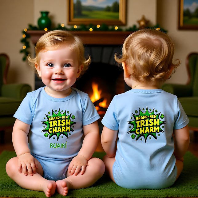 Anpassbarer Charm Drop: Irische Edition Baby Strampler (Customizable Charm Drop Irish Edition Baby Bodysuit)