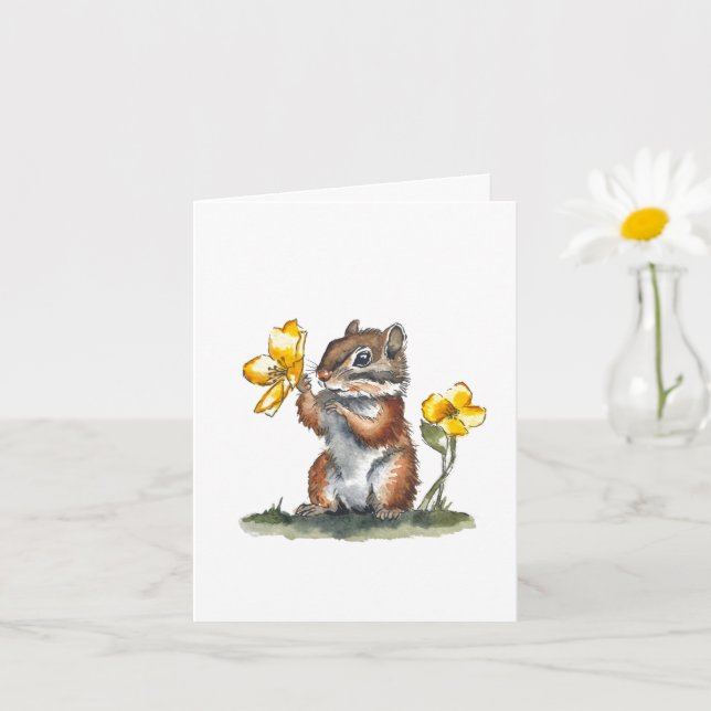 Anpassbarer Chipmunk Karte (Kleine Pflanze)