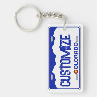 Anpassbarer Colorado Blauer Nummernschild Schlüsse Schlüsselanhänger