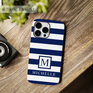 Anpassbarer dunkelblau-weißer Farbblock Case-Mate iPhone 14 Pro Max Hülle