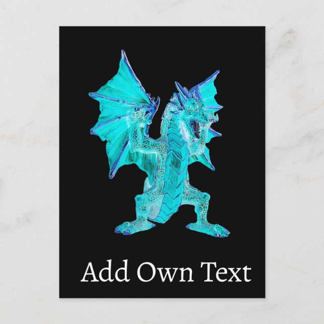 Anpassbarer Fantasy Aqua-Drache Postkarte (Vorderseite)