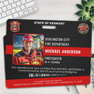 Anpassbarer Feuerwehrmann-Foto-Feuerwehr-Ausweis Ausweis