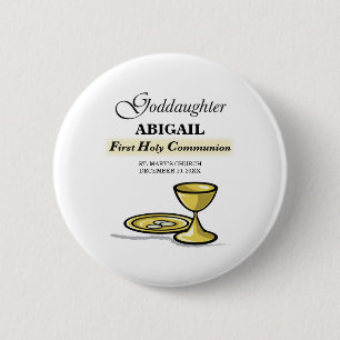 Anpassbarer, Firmpatin-First-Communion-Kelch Button