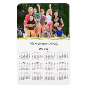 Anpassbarer Foto Name 2025 Kalender Magnet