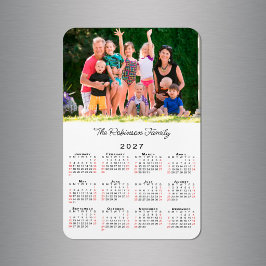 Anpassbarer Foto-Name 2027 Kalender Magnet