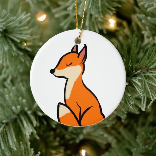 Anpassbarer Fox Keramik Ornament (Baum)