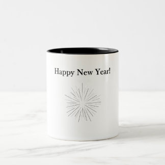 Anpassbarer Frohes Neues Jahr Becher Zweifarbige Tasse