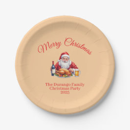 Anpassbarer fröhlicher Weihnachtsmann Weihnachtsfe Pappteller