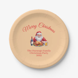 Anpassbarer fröhlicher Weihnachtsmann Weihnachtsfe Pappteller